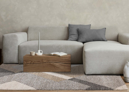 Maverick White Beige Grey Modern Plush Area Rug - 5'3 x 7'7|Carpette moelleuse moderne Maverick blanche, beige et grise - 5 pi 3 po x 7 pi 7 po