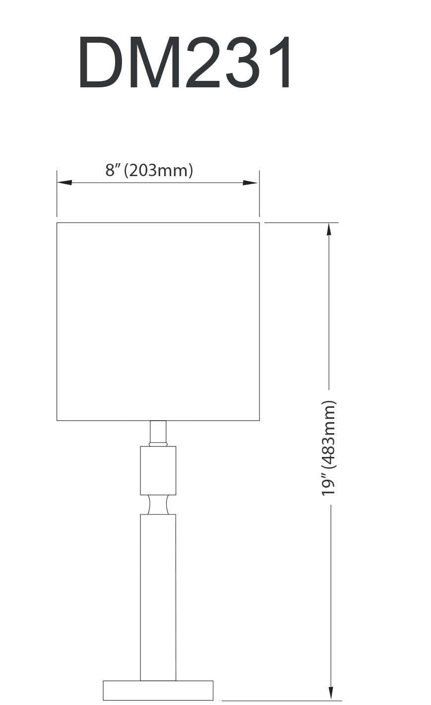 Lampe de table Fernanda de Dainolite avec abat-jour blanc, fini noir mat et 1 ampoule
