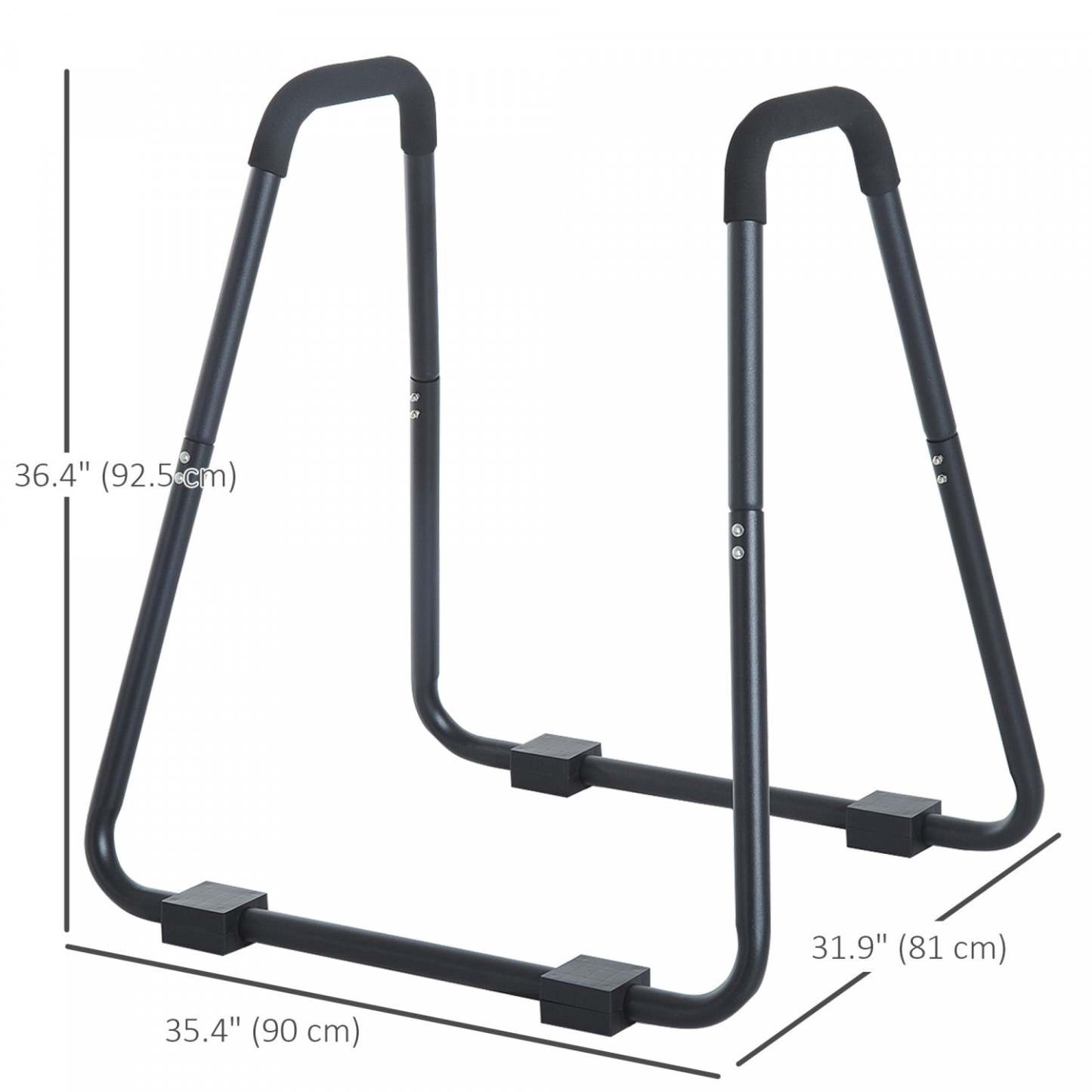 Station de dips Soozier Fitness avec barres de traction et sangles pour pompes, support d'entraînement pour la maison, noir | Soozier Station de Dips Bar de Traction Support d'Entraînement avec Sangles Home Gym Noir