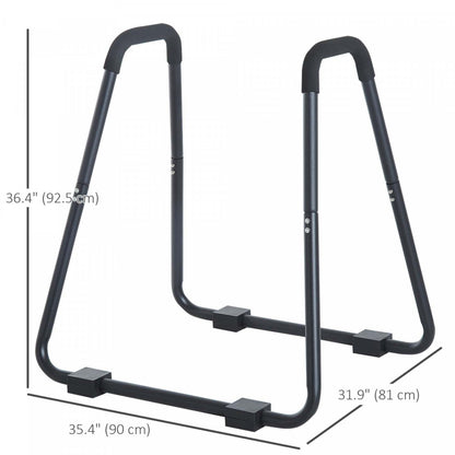 Station de dips Soozier Fitness avec barres de traction et sangles pour pompes, support d'entraînement pour la maison, noir | Soozier Station de Dips Bar de Traction Support d'Entraînement avec Sangles Home Gym Noir