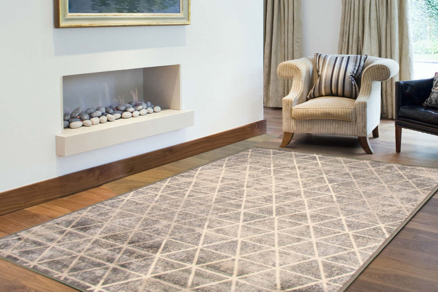 Tapis Jacob gris - 160 x 220 cm | D28VNVKK