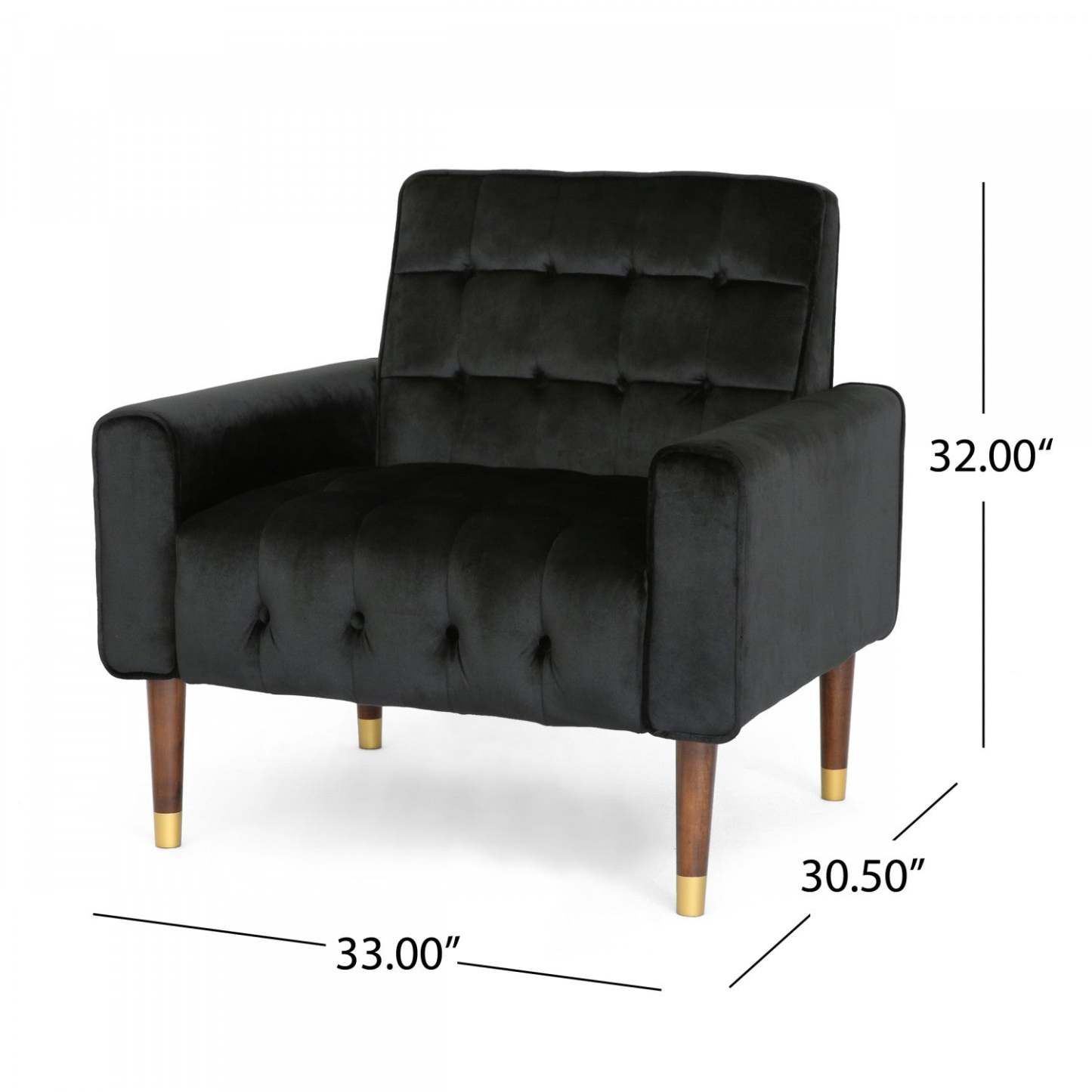 Fauteuil d'appoint moderne Lucas avec dossier capitonné, revêtement en polyester, fauteuil d'appoint noir | Lucas Fauteuil D'appoint Moderne Avec Dossier Capitonne, Revetement En Polyester, Noir