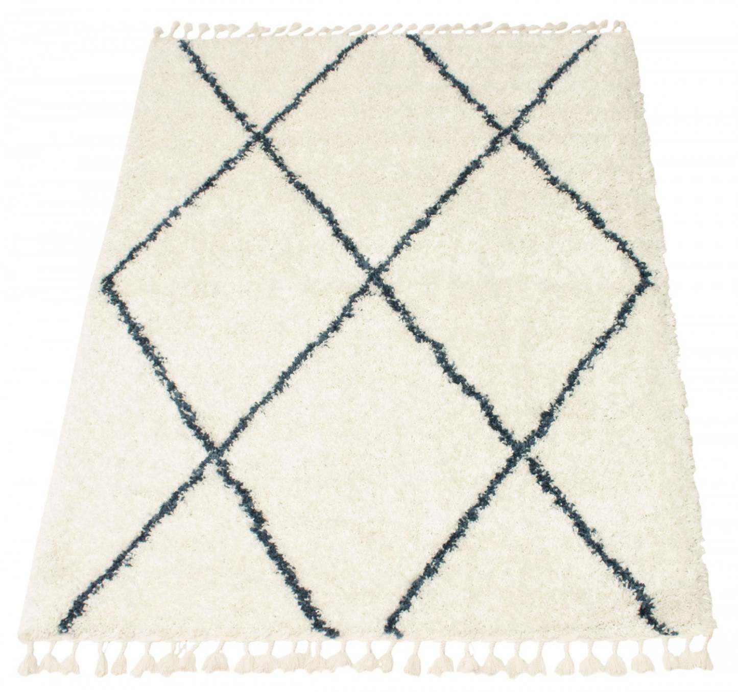 Helma Losange Cream Shag 3'11 X 5'11 Area Rug|Carpette à poils long Helma Losange crème 3 pi 11 po x 5 pi 11 po|D86F9OH6