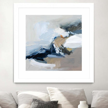 Surfacing Matted and Framed White 36x36 Wall Art|Œuvre d'art murale encadrée blanche et mate « Surfacing » 36 x 36