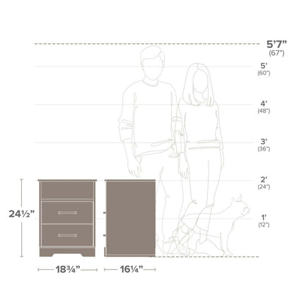 Prepac Rustic Ridge Farmhouse 2-Drawer Nightstand - White|Table de nuit champêtre Rustic Ridge de Prepac à 2 tiroirs - blanche