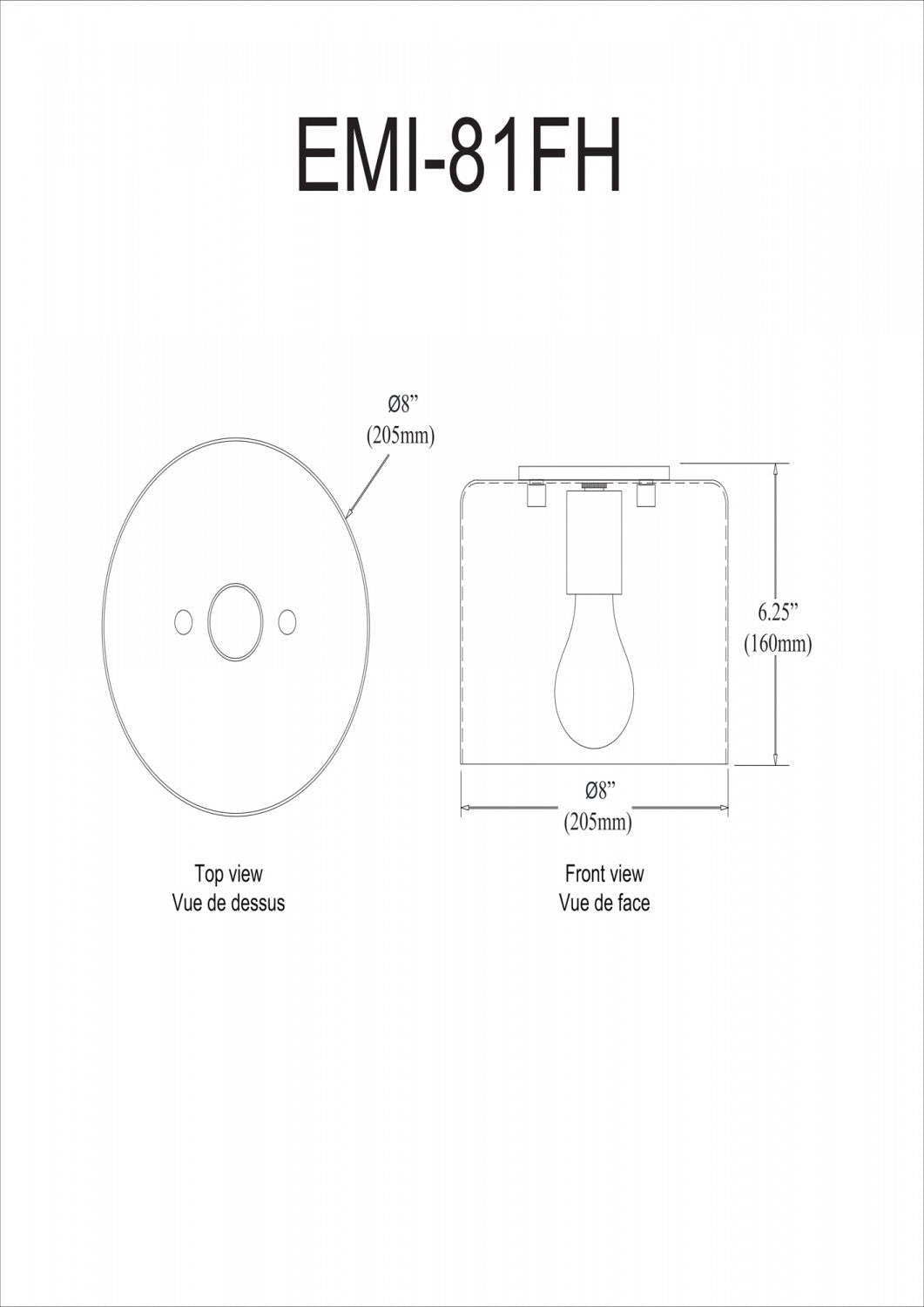 Dainolite Emilia 1 Light Flush Mount Matte White Shade Lamp|Plafonnier affleuré Emilia de Dainolite avec abat-jour blanc mat et 1 ampoule