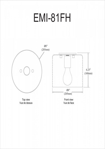 Dainolite Emilia 1 Light Flush Mount Matte White Shade Lamp|Plafonnier affleuré Emilia de Dainolite avec abat-jour blanc mat et 1 ampoule