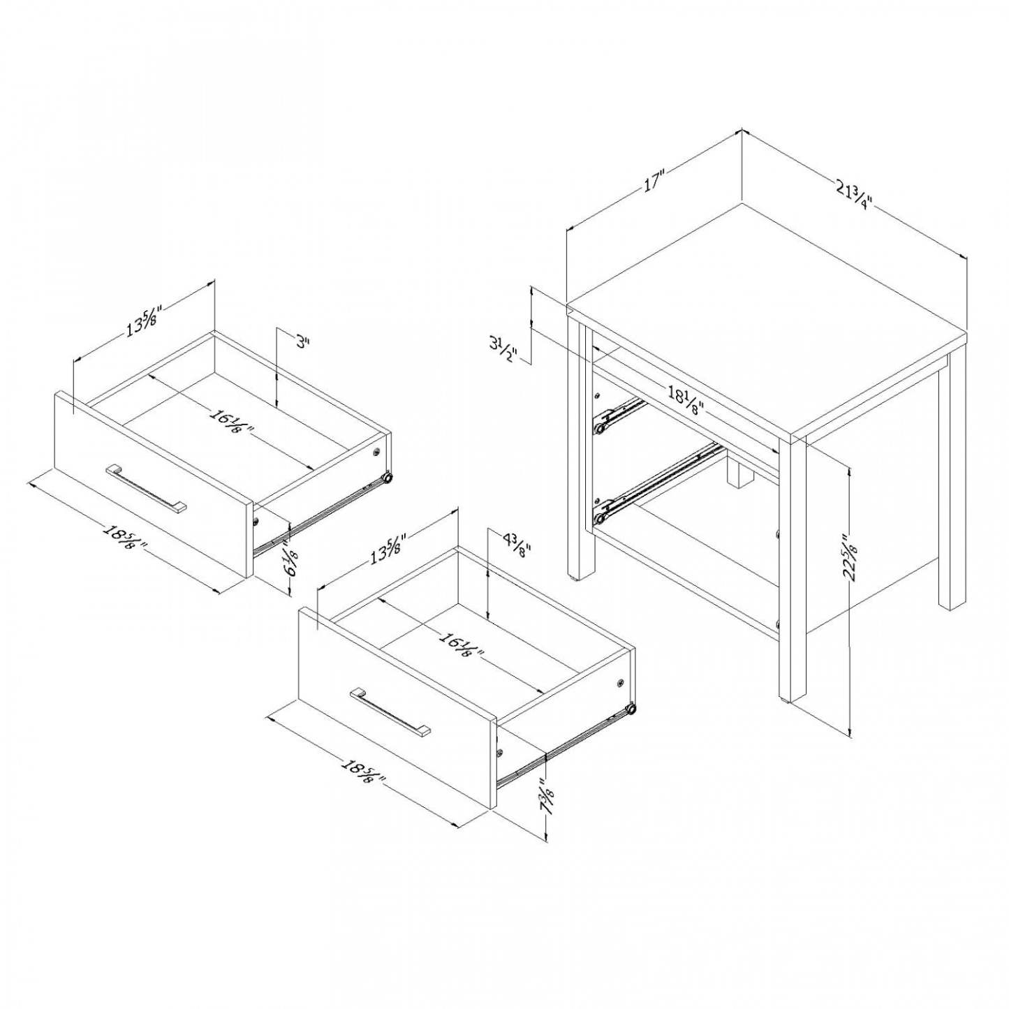 Table de Chevet à 2 Tiroirs Munich - Blanc et Orme Doux | Munich Table De Chevet 2 Tiroirs - Blanc Et Orme Naturel