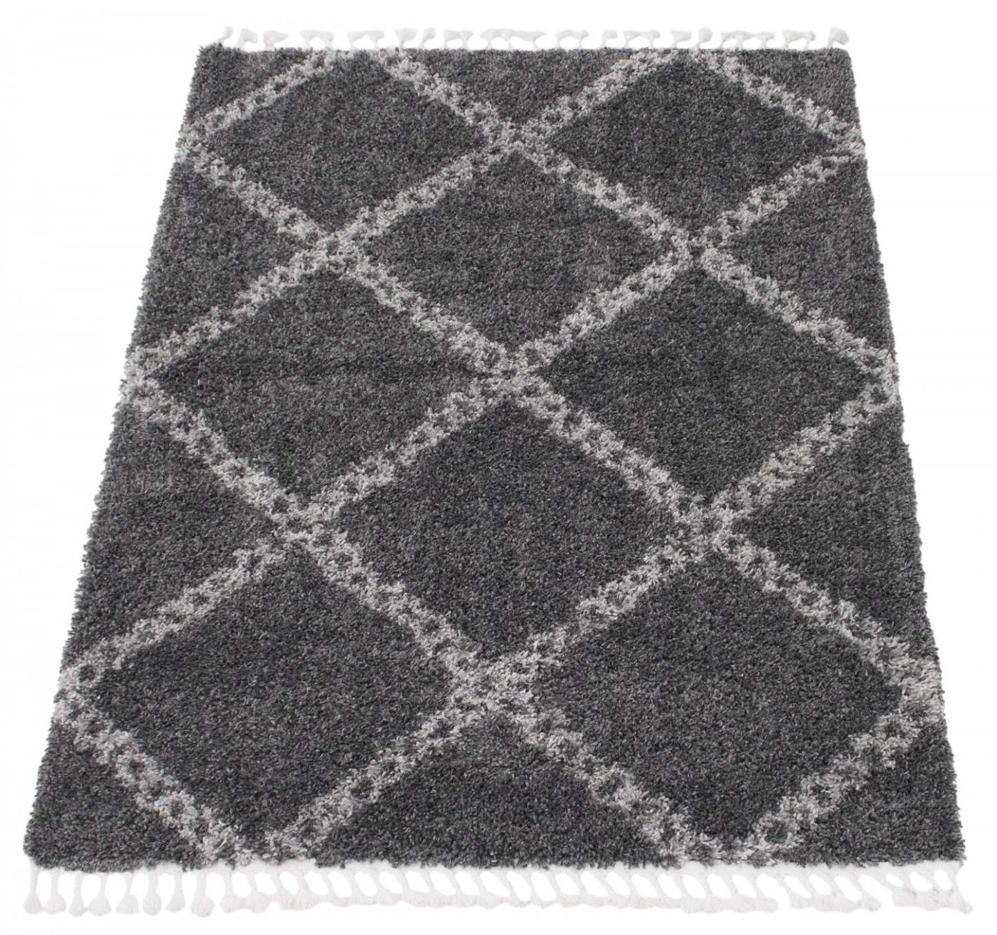 Helma Stark Dark Grey Shag 6'7 X 9'6 Area Rug|Carpette à poil long Helma Stark gris foncé 6 pi 7 po x 9 pi 6 po|D86F27DL
