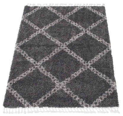 Helma Stark Dark Grey Shag 8'0 X 10'0 Area Rug|Carpette à poil long Helma Stark gris foncé 8 pi 0 po x 10 pi 0 po|D86F8T2P