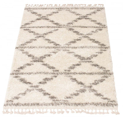Helma Liv Cream Shag 6'7 X 9'6 Area Rug|Carpette à poil long Helma Liv crème 6 pi 7 po x 9 pi 6 po|D86FWTP7