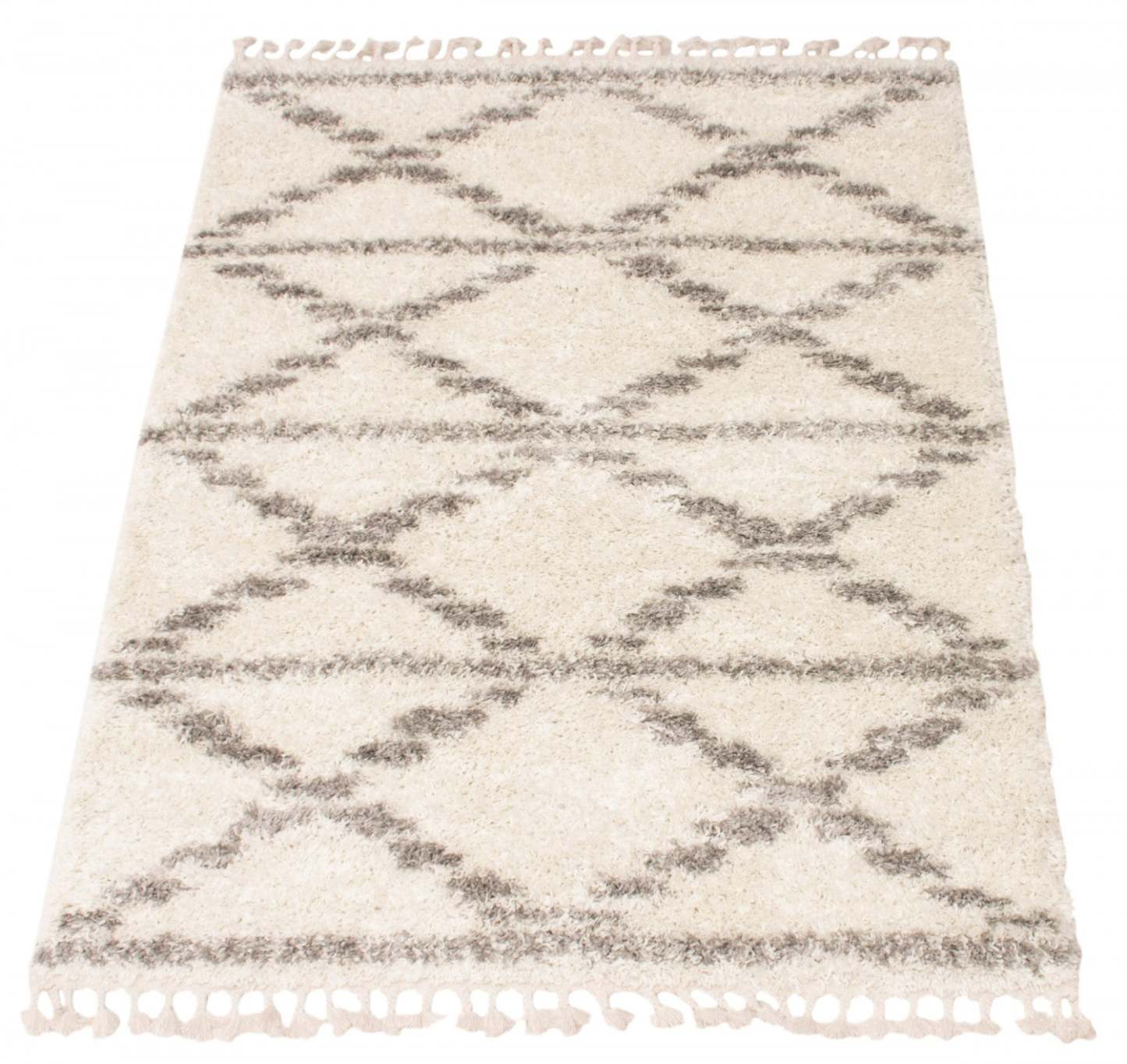 Helma Liv Cream Shag 5'3 X 7'3 Area Rug|Carpette à poil long Helma Liv crème 5 pi 3 po x 7 pi 3 po|D86FN19K