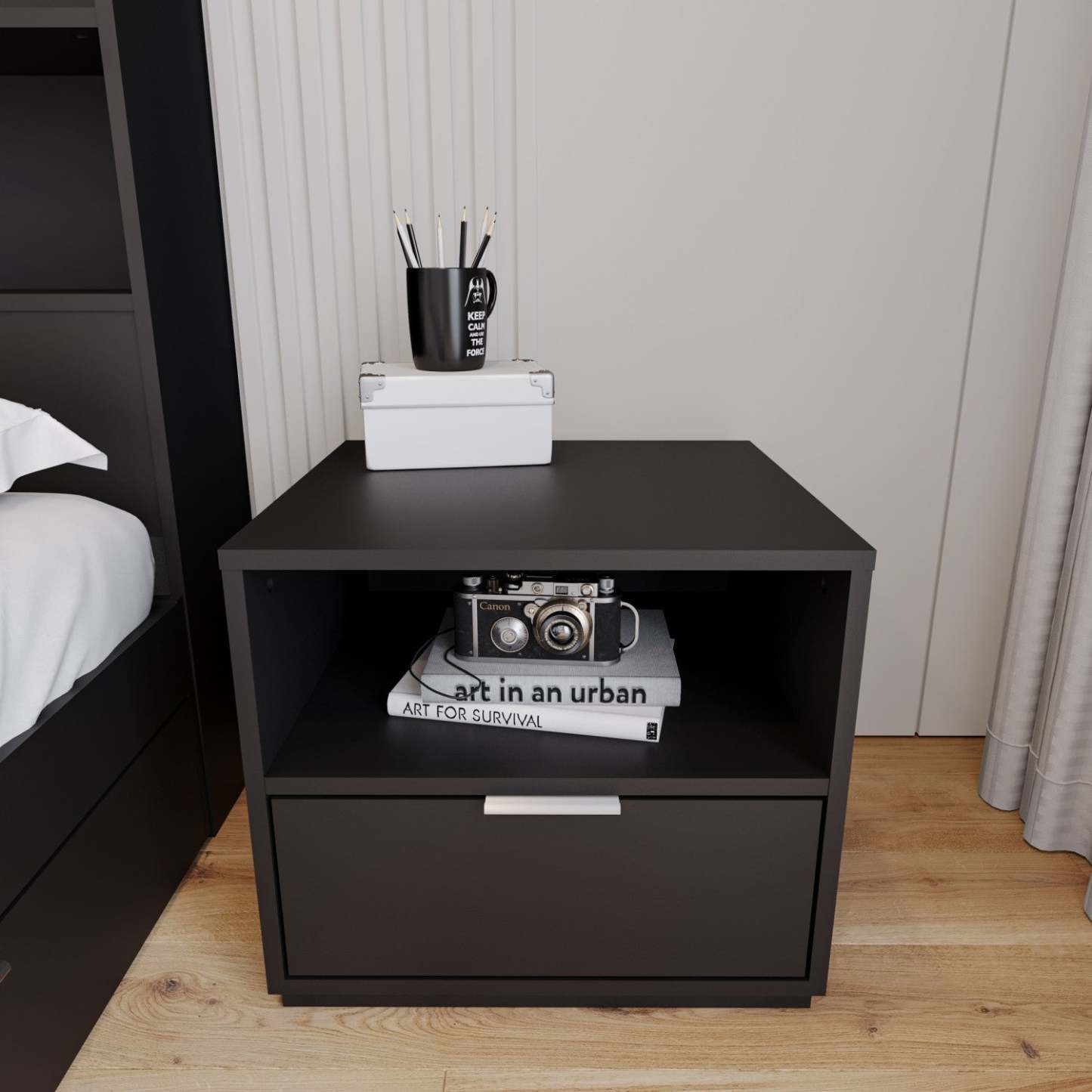 Nordika Hunter Nightstand - Black|Table de nuit Hunter Nordika - noire
