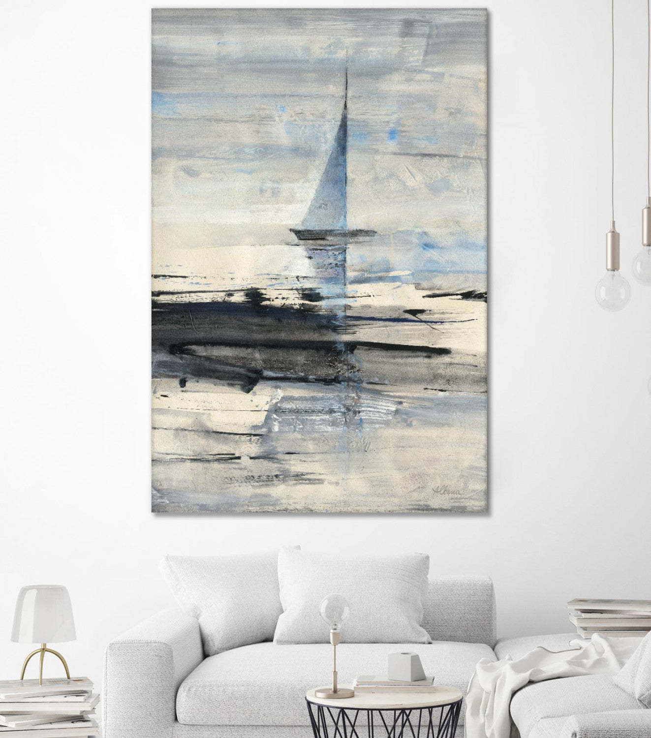 Œuvre d'art murale géante « Sailing » 72 x 48