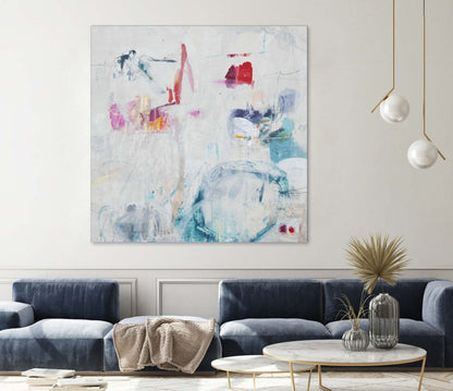 Œuvre d'art murale géante « Berceuse et souhaits » 72 x 72