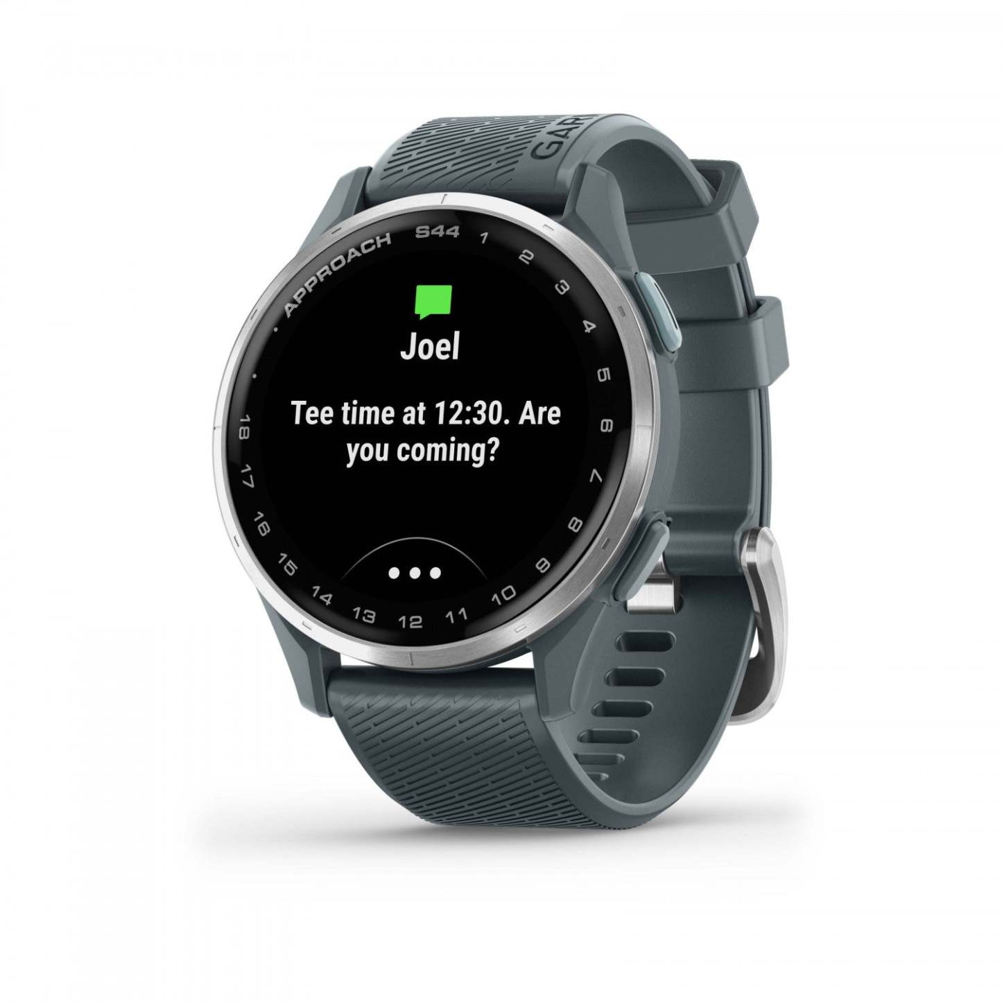 Garmin Approach S44 Amoled Montre Connectée de Golf - GPS, 43 000 Parcours Préchargés | Lunette en Aluminium Argent