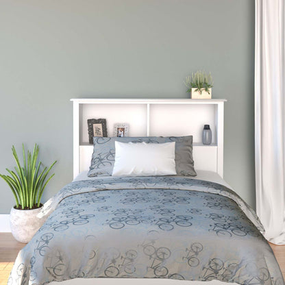 Tête de lit bibliothèque simple - Blanc|Tête de lit bibliothèque pour lit simple - blanche