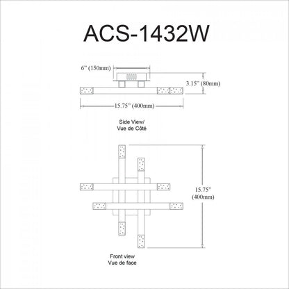 Dainolite Acasia Wall Sconce 24w Matte Black Frosted Acrylique Diffuseur Lampe|Applique murale Acasia de Dainolite en acrylique givré qui diffuse la lumière, avec fini noir mat et ampoule de 24 W