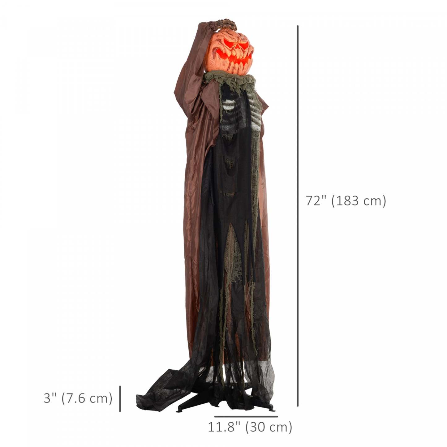 Homcom Halloween Crâne Citrouille Fantôme Animatronique Avec Yeux Lumineux|Homcom Halloween Crâne Citrouille Fantôme Animatronique Avec Yeux Lumineux