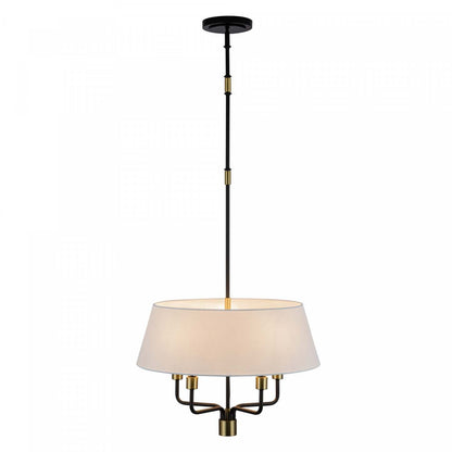 Providence 5 Light Pendant, Black, Brushed Brass Lamp | Suspension A 5 lampes Providence, Noir, Laiton Brosse