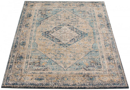 Tapis Bolivar Bijar Bleu - 5'0 x 8'0|Carpette Bolivar Bijar bleu - 5 pi 0 pox 8 pi 0 po| D29VRLSO