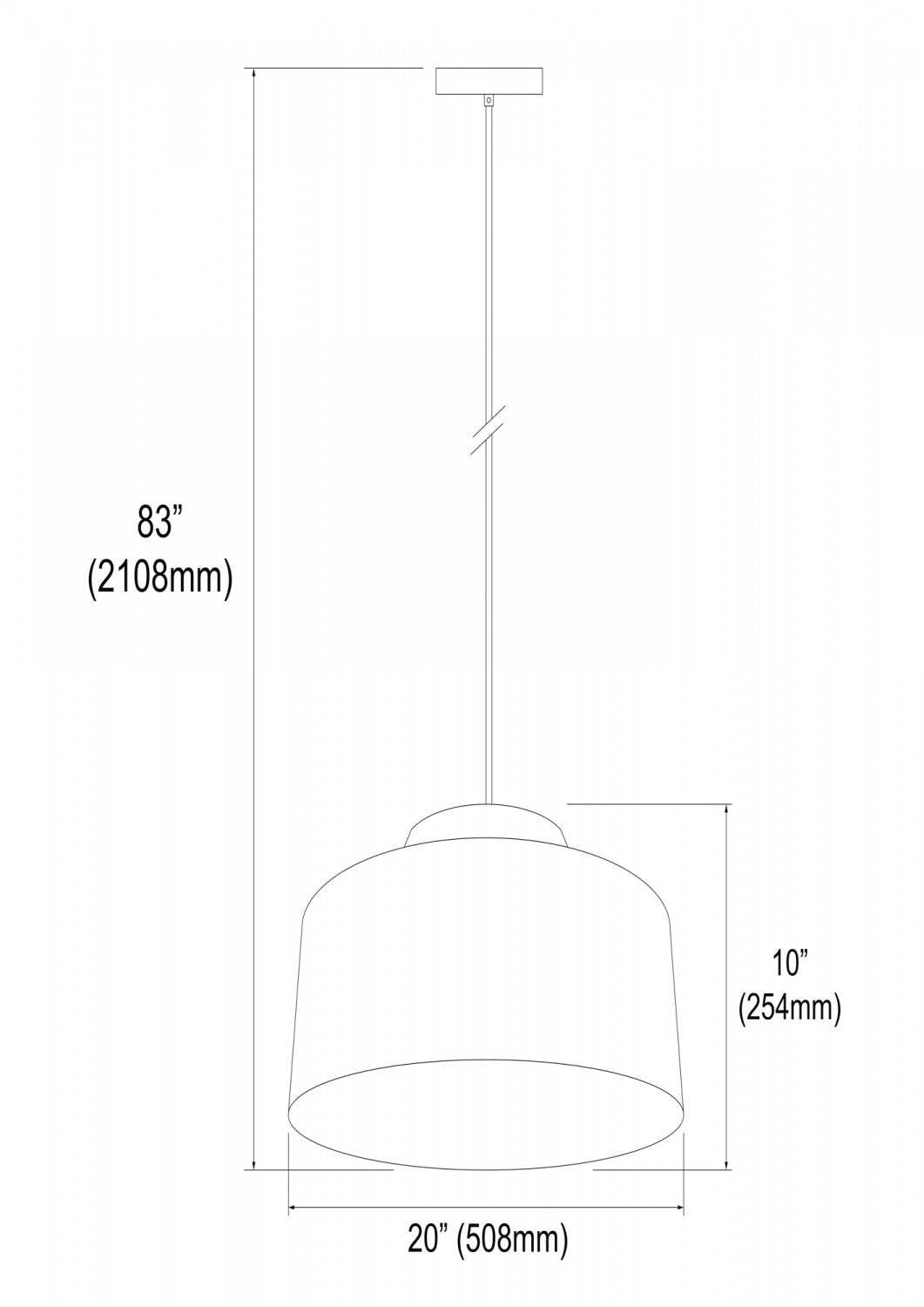 Dainolite Kup 1 Light Metal Pendant White Finish Lamp|Luminaire suspendu Kup de Dainolite en métal, avec finition blanche et 1 ampoule