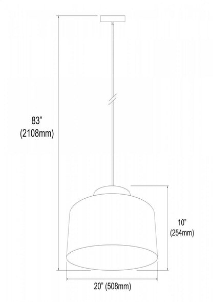 Dainolite Kup 1 Light Metal Pendant White Finish Lamp|Luminaire suspendu Kup de Dainolite en métal, avec finition blanche et 1 ampoule