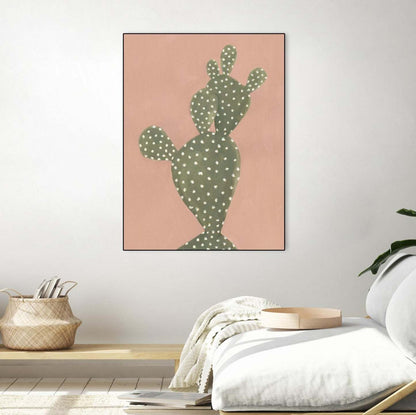 Œuvre d'art murale sur toile encadrée noire « Coral Cacti Ii » 24 x 32
