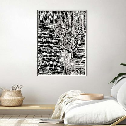 Clustered Dots A Canvas Framed Black 18x24 Wall Art|Œuvre d'art murale sur toile encadrée noire « Clustered Dots A » 18 x 24
