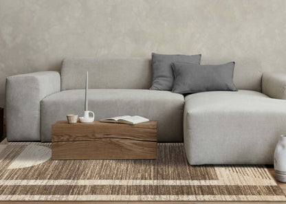 Forte Brown Beige Cream Abstract Geometric Design Area Rug - 5'3 x 7'5|Tapis Forte brun, beige et crème à motif géométrique abstrait - 5 pi 3 po x 7 pi 5 po