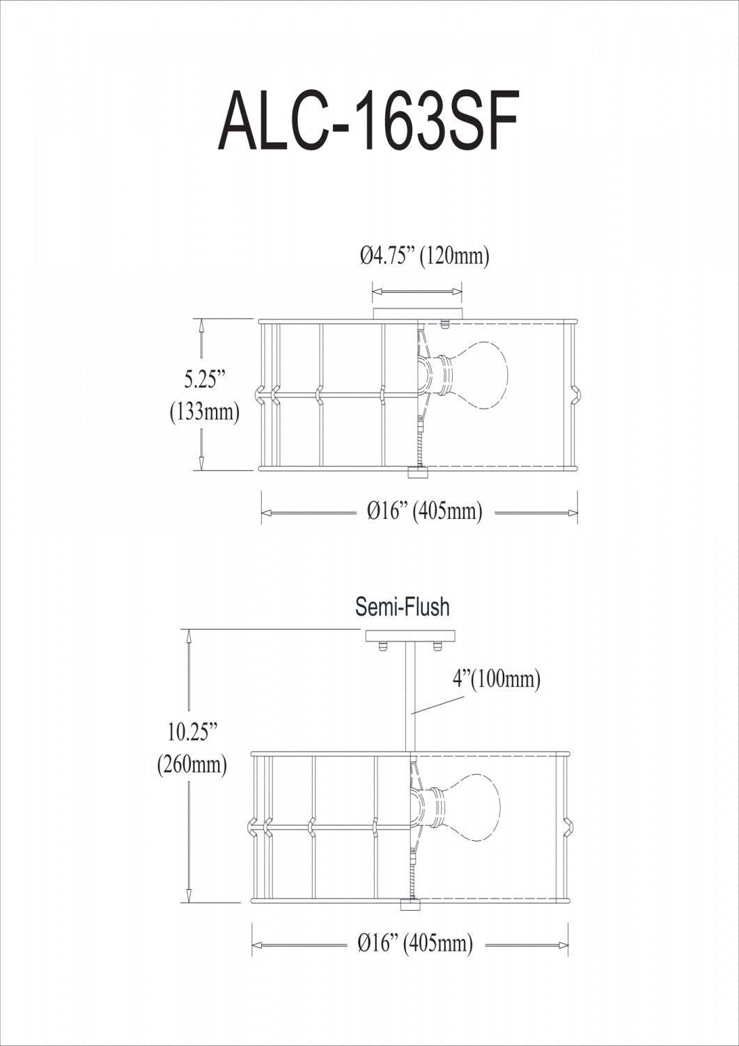 Dainolite Alcala 3 Light Semi-flush Mount Aged Brass Finish White Shade Lamp|Plafonnier semi-affleuré Alcala de Dainolite avec abat-jour blanc, fini laiton vieilli et 3 ampoules