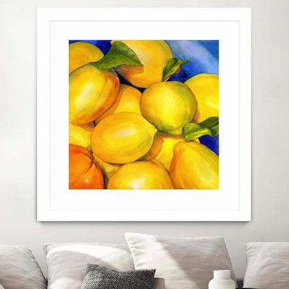 Œuvre d'art murale encadrée blanche et mate « Zest For Life » 36 x 36