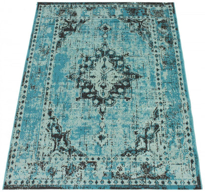 Tapis Chenta Aqua 5'3 x 7'7|Tapis Chenta turquoise 5 pi 3 po x 7 pi 7 po|D86FMYKV