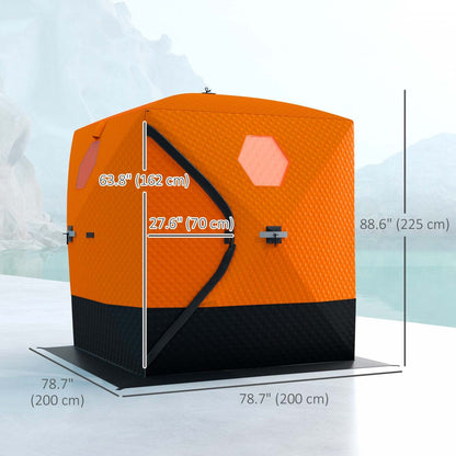 Outsunny Abri de pêche sur glace isolé avec sac de transport pour 2-3 personnes