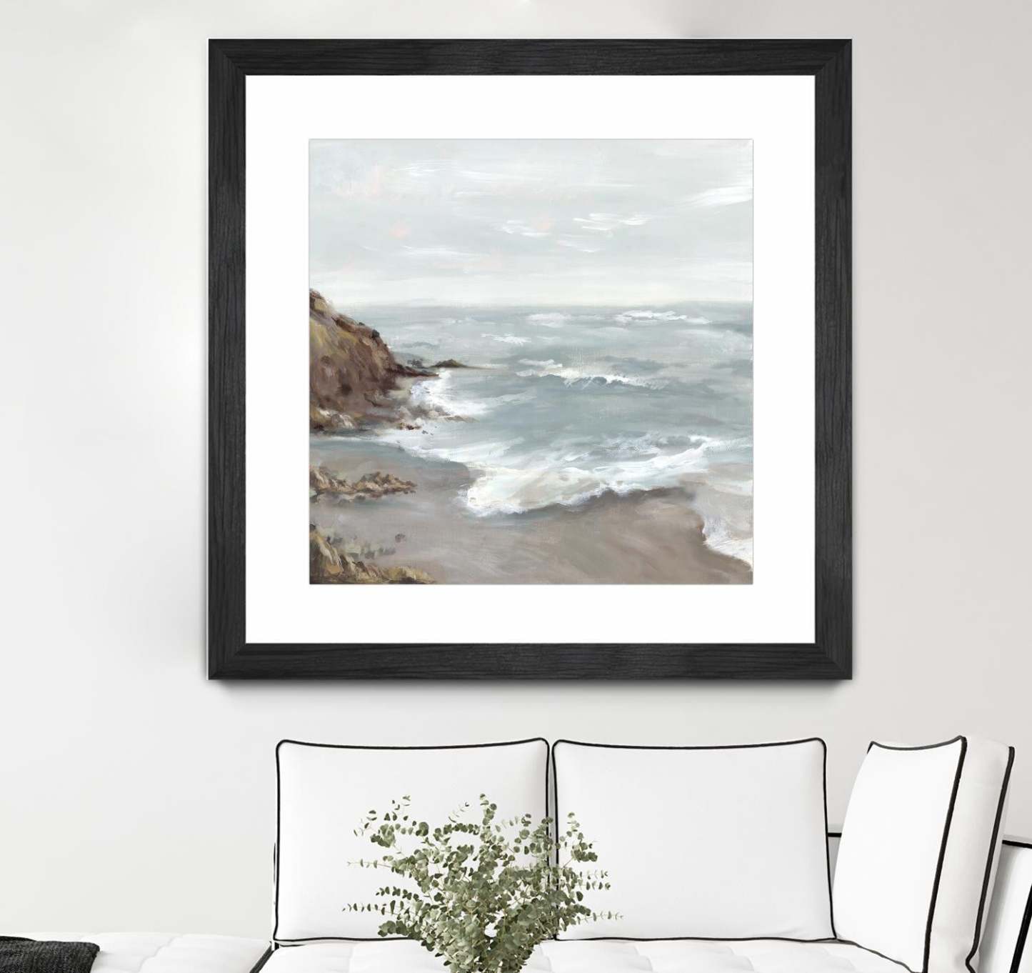 Beautiful Bay Matted and Framed Black 36x36 Wall Art|Œuvre d’art murale encadrée noire et mate « Beautiful Bay » 36 x 36