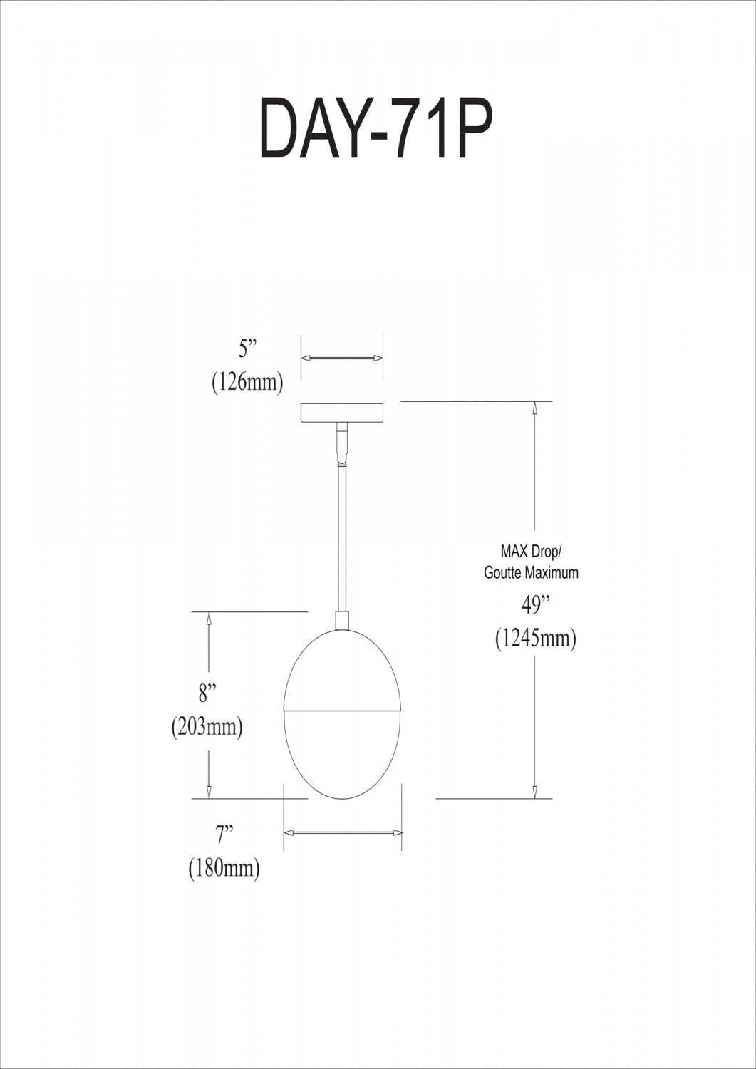 Dainolite Dayana 1 Light Pendant Poli Chrome Finish White Glass Lamp|Luminaire suspendu Dayana de Dainolite en verre blanc, avec fini chromé poli et 1 ampoule