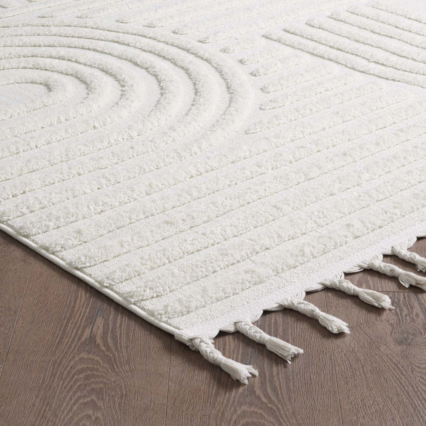 Quinto Geo Circles Shag Area Rug - 7'7 x 10'|Carpette à poil long Quinto à motif de cercles géométriques - 7 pi 7 po x 10 pi