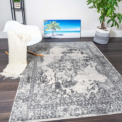 Tapis Roma Diamond Gris 4x6 | Carpette Roma Diamond grise 4 x 6 | D80GOM7N