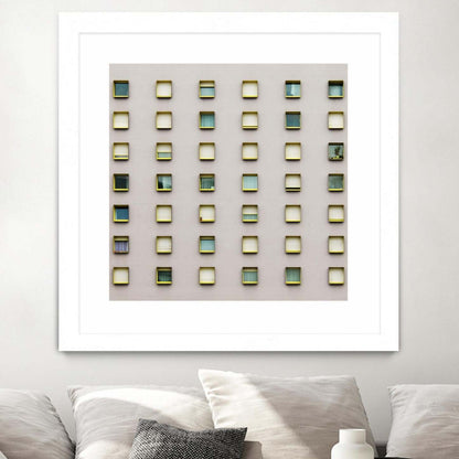 Windows Ii Matted and Framed White 36x36 Wall Art|Œuvre d’art murale encadrée blanche et mate « Windows Ii » 36 x 36