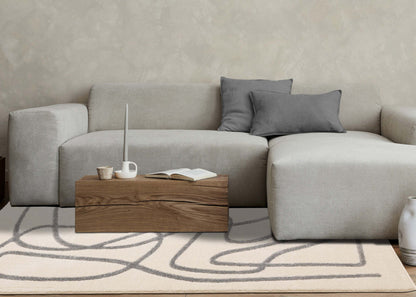 Tapis Sullivan Cream Grey Winding Path Area Rug - 5'3 x 7'7|Carpette Sullivan crème et grise à motif de chemin sinueux - 5 pi 3 po x 7 pi 7 po