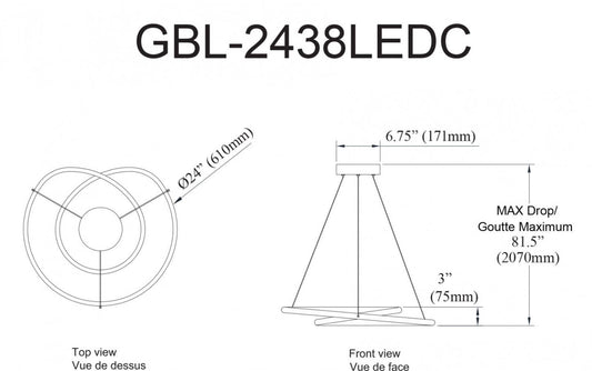 Dainolite Gabriel Chandelier 38w Matte Black White Silicone Diffuser Lamp|Lustre Philo de Gabriel en silicone blanc qui diffuse la lumière, avec fini noir mat et ampoule de 38 W