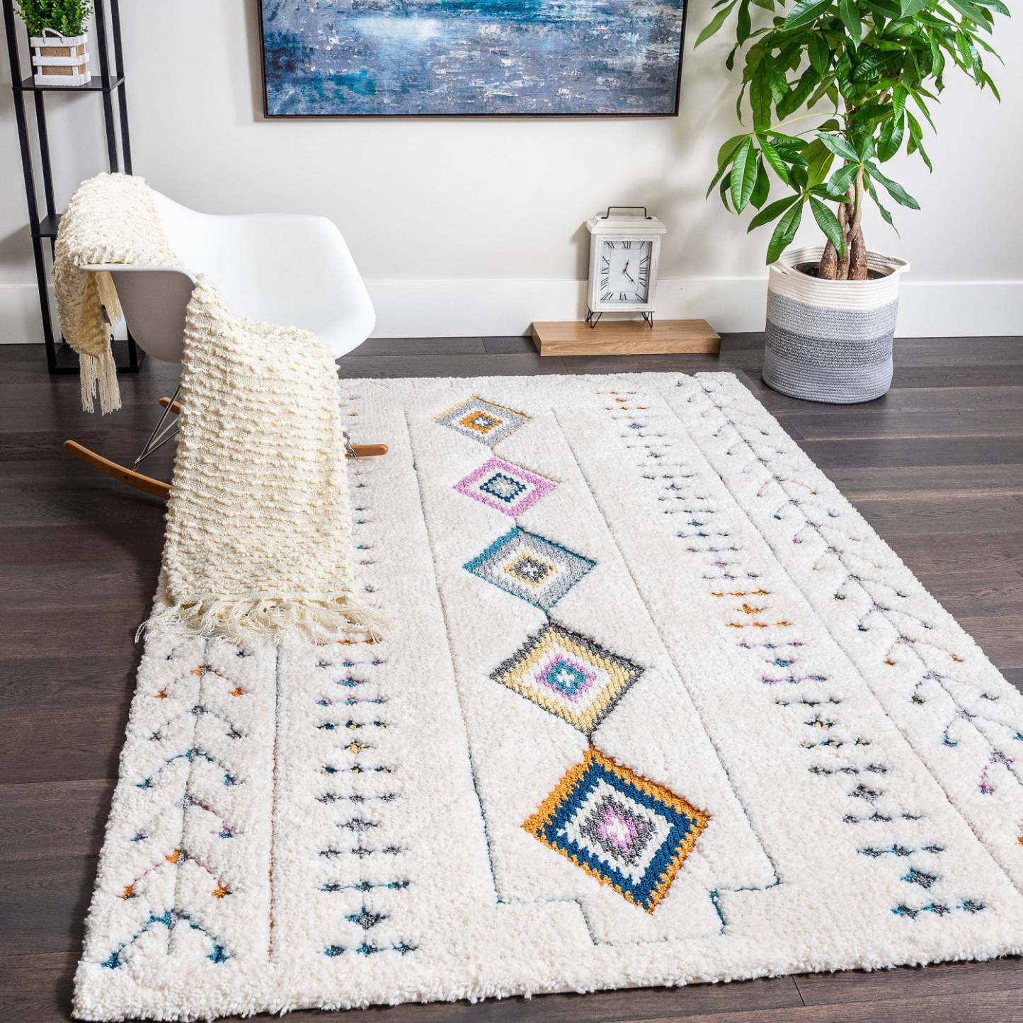 Lola Diamond Motif 4x6 Area Rug|Carpette Lola à motifs de diamants 4 x 6|D80GWAYD