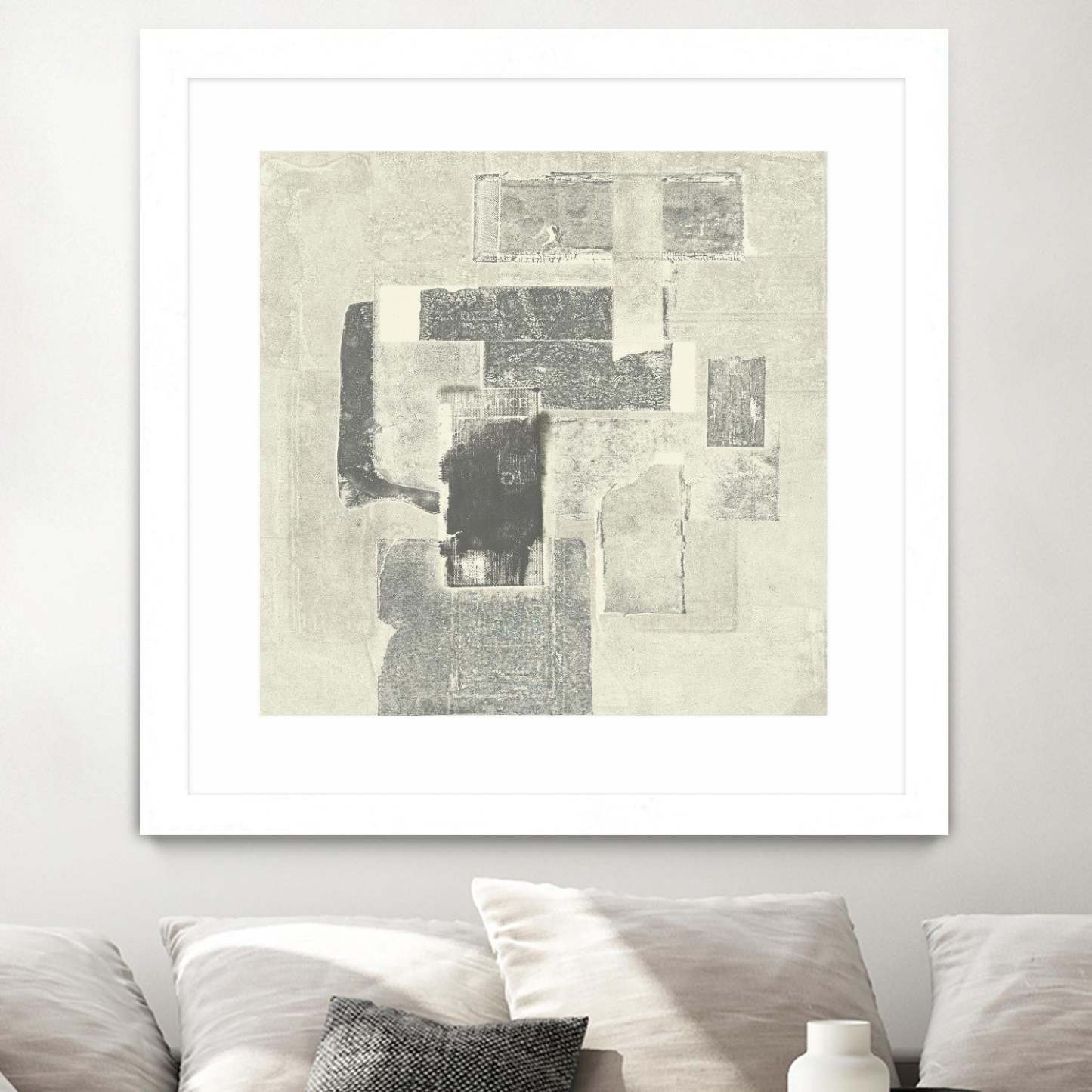 Camera Obscura Matted and Framed White 36x36 Wall Art|Œuvre d'art murale encadrée blanche et mate « Camera Obscura » 36 x 36