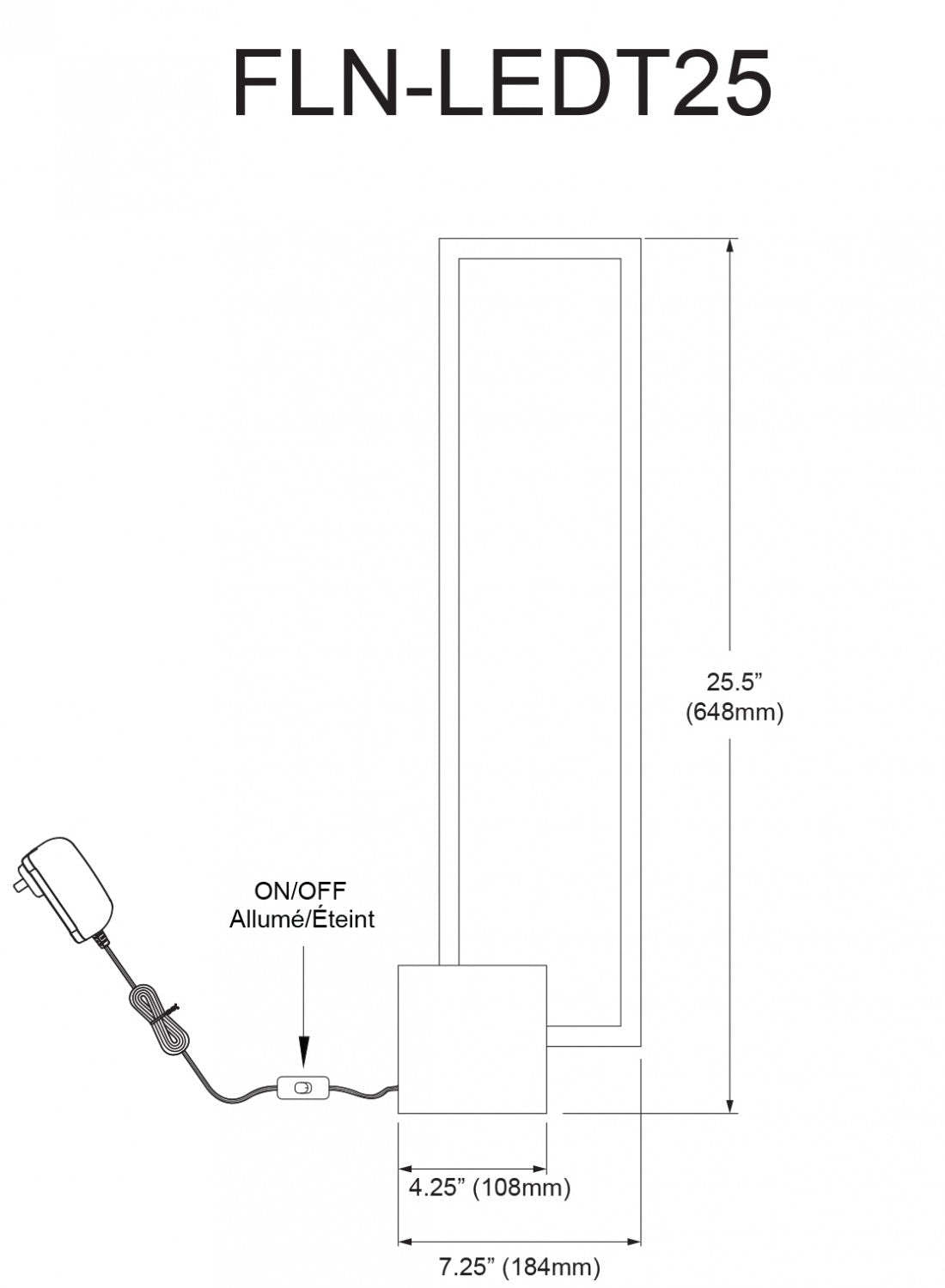 Lampe de table Florence de Dainolite avec socle en béton noir mat, finition laiton vieilli et ampoule à DEL de 22 W