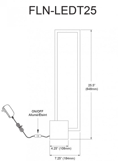 Lampe de table Florence de Dainolite avec socle en béton noir mat, finition laiton vieilli et ampoule à DEL de 22 W