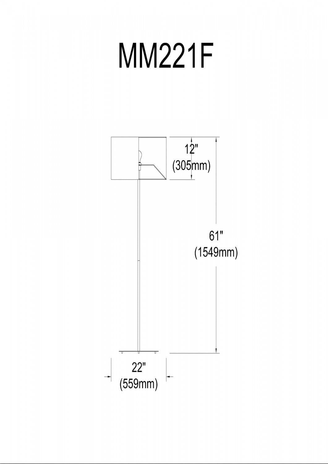 Dainolite Maine 1 Light Lampadaire Aged Brass White Drum Shade|Lampe à pied Maine de Dainolite avec abat-jour cylindrique blanc, fini laiton vieilli et 1 ampoule