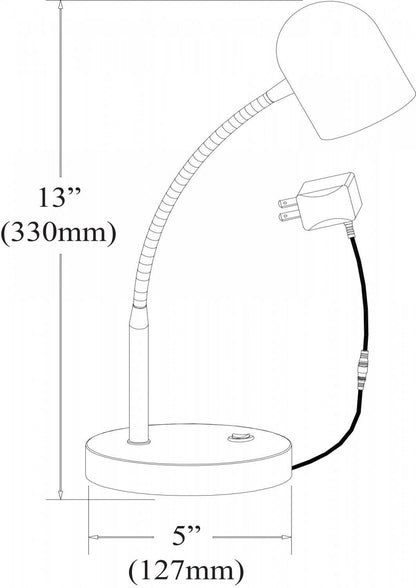 Lampe de table Dainolite 5w finition chrome satiné|Lampe de table de Dainolite avec ampoule LED de 5 W