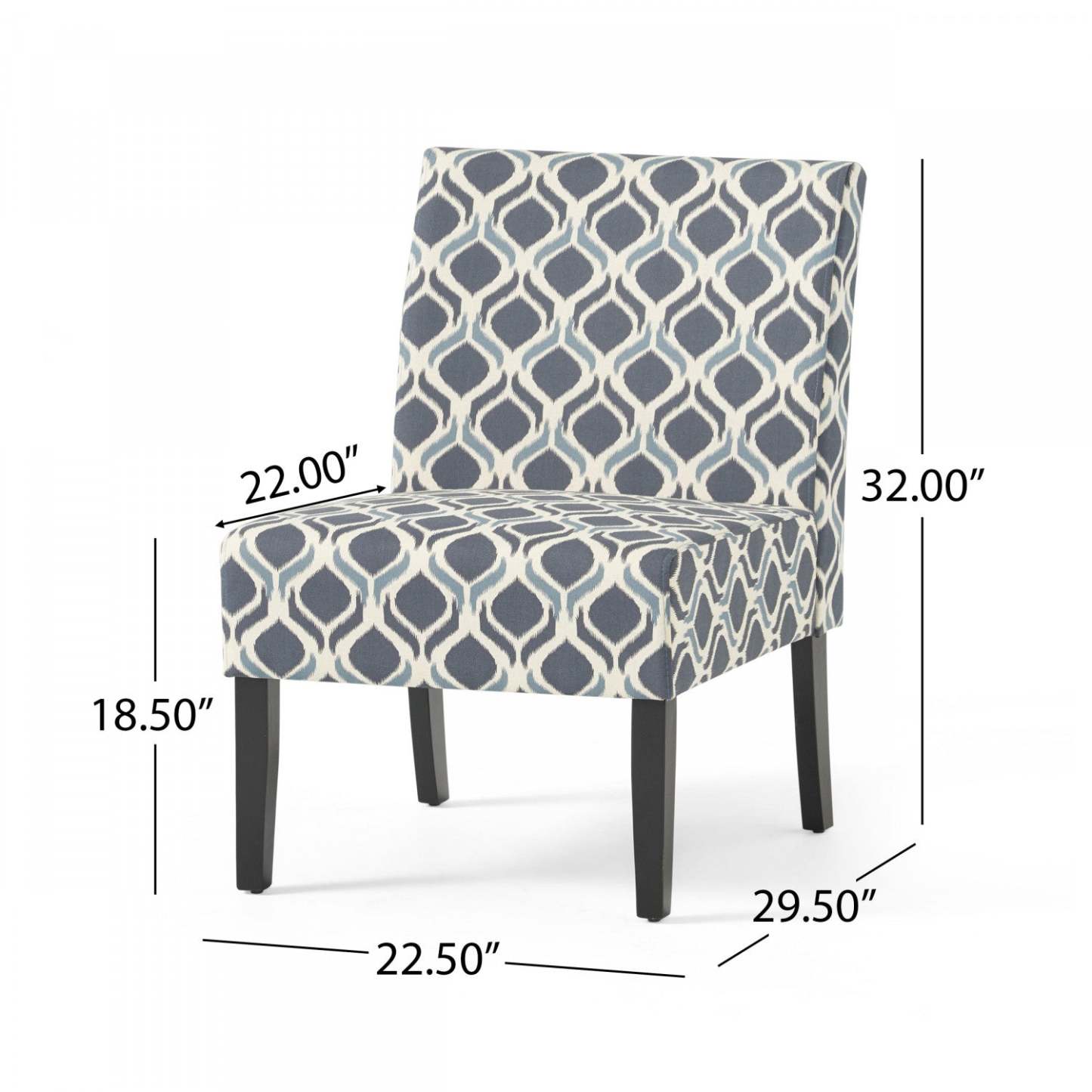 Oliver, ensemble de 2 chaises d'appoint en tissu d'apparence lin avec pieds en bois d'hévéa - Bleu | Lot De 2 Fauteuils D'appoint Oliver En Tissu aspect lin Avec Pieds En Bois D'hévéa - Bleu Et Multicolore