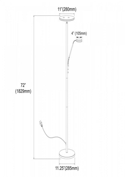 Dainolite Mother And Son LED Lampadaire Sandy Black Finish|Lampe à pied Mother and Son de Dainolite avec fini noir sablé et ampoule à DEL