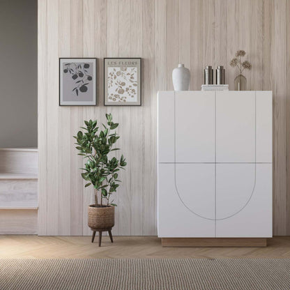 Nordika Nauraa High-Buffet Accent Cabinet - Blanc|Buffet d'appoint haut Nauraa Nordika - blanc